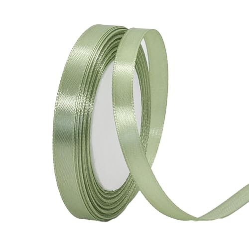 Cinta Verde Sage Bien 10mm, 22m Cinta de Satén Cinta Regalo Cinta Tela,Cinta de Lazo,Cinta de Globos,Cinta para Envolver Regalos,Navidad,Coche,Manualidades,Boda Cumpleaños Fiesta Decoración Cinta