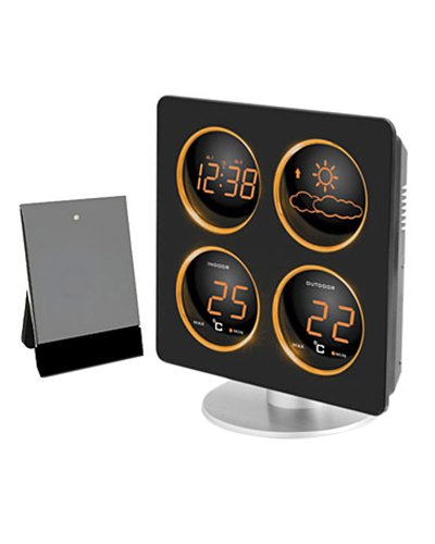 Möller Therm - Estación meteorológica inalámbrica (172 x 194 mm), Color Negro