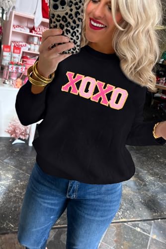 Image of LEMAFER Women 2026 Merry Christmas Round Neck Sequin Letters Sweater Casual Solid Slogan Long Sleeve Pullover Sweatshirt Tops