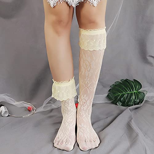 Image of Lovful Women's Lace Anklet Sock with Ruffle, 2 Pairs Set