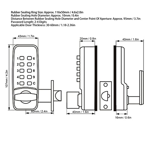 Digital Mechanical Password Door Lock, Waterproof Mechanical Keyless Entry Door Lock With Keypad Door Knob, Digital Combination Door Lock Set For Kitchen Balcony Hotel, Easy To Install #TOP1
