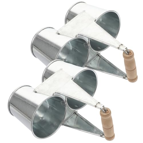 Angoily Lot de 2 Jardinières Vintage en Fer Galvanisé Pots à Fleurs Nordiques Portables avec Poignée Seaux Décoratifs pour Plantes Succulentes pour Jardin Balcon et Intérieur