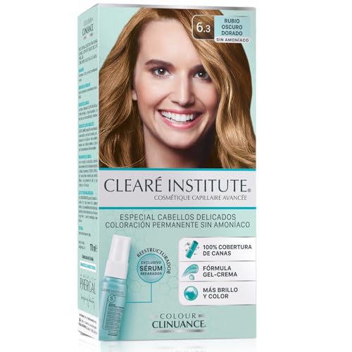 Colour Clinuance | Colorazione Permanente per Capelli Delicati | 6.3 Biondo Scuro Dorato | Senza Ammoniaca, Parabeni, Silicone | Colore intenso, 100% copertura | Dermatologicamente Testato
