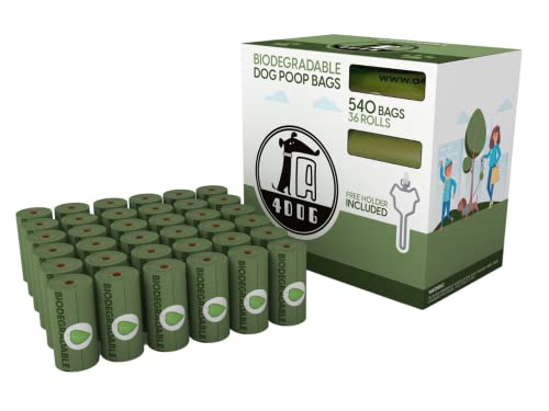 Biodegradable Poop Bags Dog Bags For Poop, Extra Thick 540 Counts, Leak-Proof Doggie Poop Bags - Poop Bags For Dogs, Unscented Dog Waste Bags, 36 Rolls Of Compostable Dog Poop Bags A4Dog #TOP7