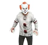 Rubies Disfraz Pennywise para adulto, Camiseta impresa con máscara, Oficial IT Warner Bros, para halloween, carnaval, fiestas, cosplay