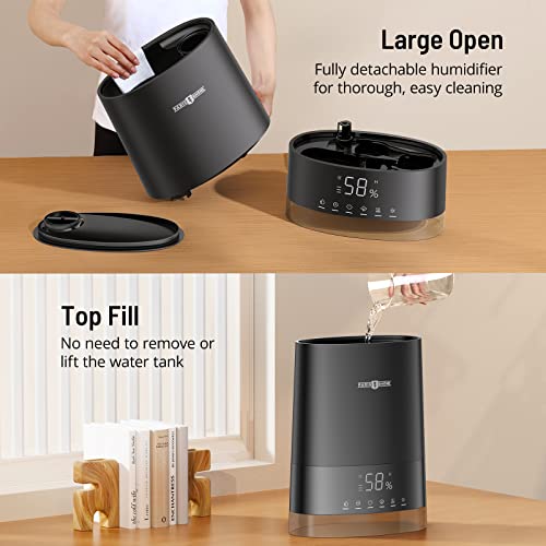 Humidifiers For Large Room,Paris Rhône 6L Ultrasonic Cool And Warm Mist Humidifiers For Home Bedroom,Top Fill Air Humidifier With Remote,Humidity Sensor,Led Panel,Essential Oil,Valentine Gifts #TOP3