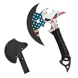 SPIUST Retro Outdoor Camping Hatchet,Camping Axe Features Sharp Blade,Stainless Steel Material,Anti Slip Rope Handle,Protective Cover,Suitable for Camping Fires,Decorative Displays 13" Black
