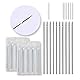 zalati Piercingnadeln, 10 Stück, Einweg-Körperpunktionsnadeln, Edelstahl, Einzelpaket mit Spone-Cover-Kugel für Ohr, Nase, Lippe, Nabelpiercing – 16 g