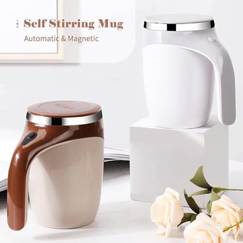 Image of Automatic Self Stirring Mug, USB Rechargeable Electric Coffee Mug with Stainless Steel Interior for Coffee, Milk, Protein, Office, Travel & Home