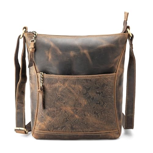 Image of Goatter Hunter Leather 11 inch Inch Sling Cross-Bodybag /Shoulder Bag For Girls And Women, Brown