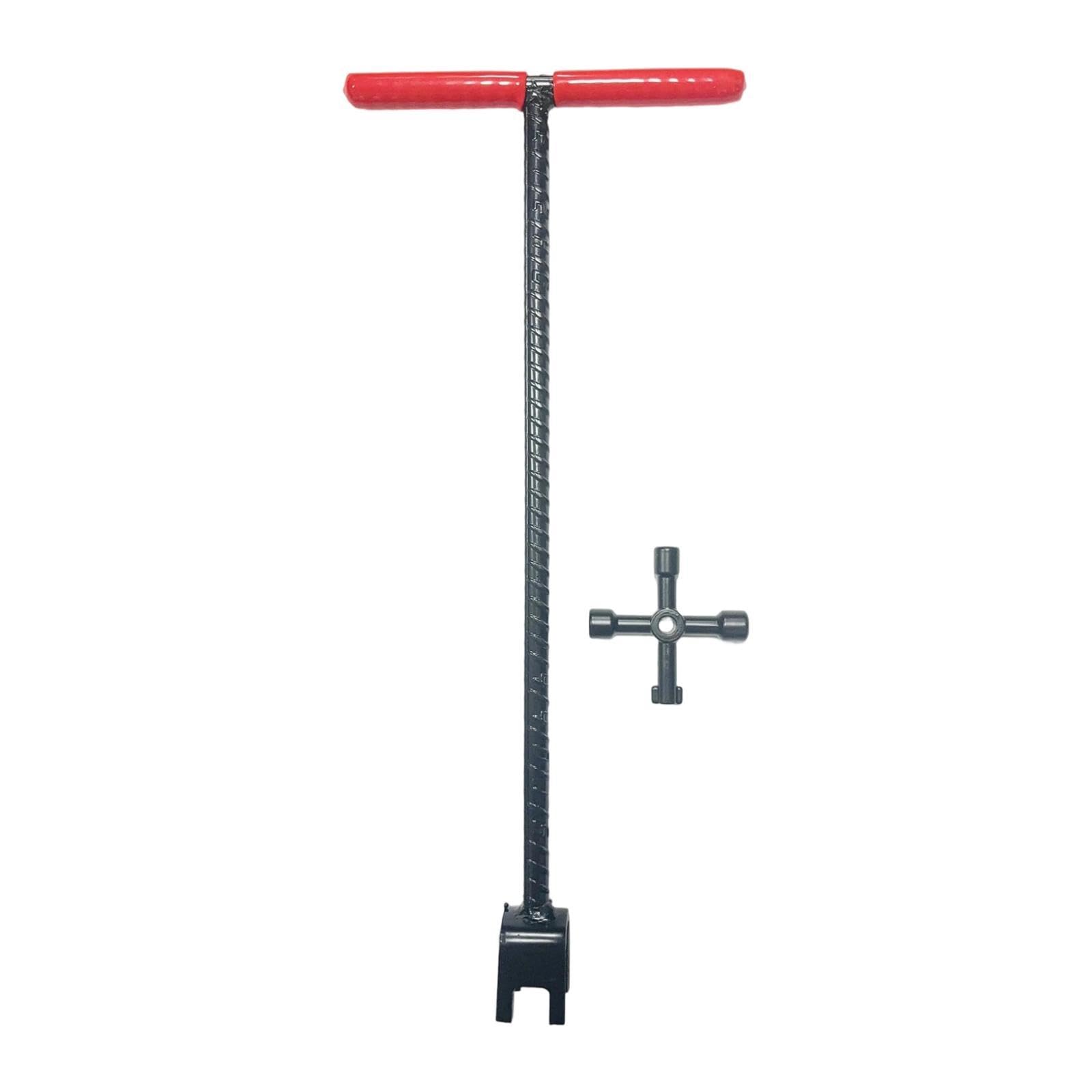 Llave para Medidor de Agua, Llave Multiusos de 4 Vías de Alta Resistencia para Abrir Y Cerrar Válvulas, Herramienta para Cerrar Y Llaves de Pas, 17inch Red