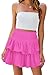 Vigorics Hot Pink Tiered Mini Skirt for Women - Trendy Summer Ruched Skirt for Dates and Outdoor Activities - XL