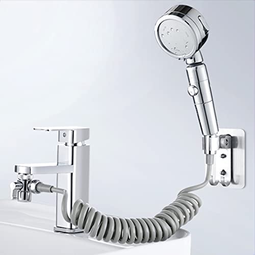 Robinet de baignoire avec kit de tuyau de douche chrome 3 modes