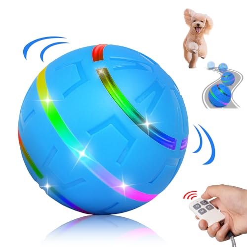Interactive Dog Ball Toy, Peppy Pet Ball for Dogs, Dog Ball with Remote Control LED Lights, Automatic Moving Dog Ball, Active Rolling Dog Interactive Toys for Small Medium Large Dogs, Blue Interactive Dog Ball Toy, Peppy Pet Ball for Dogs, Dog Ball with Remote Control LED Lights, Automatic Moving Dog Ball, Active Rolling Dog Interactive Toys for Small Medium Large Dogs, Blue