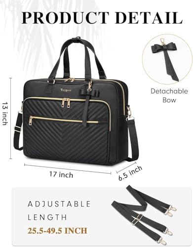 Taygeer 17 Inch Laptop Bag for Women, Convertible Backpack Tote Large Laptop Tote Bag for Women, Waterproof Leather Briefcase Backpack, Professional Shoulder Computer Handbags for Work Office Business - Image 6