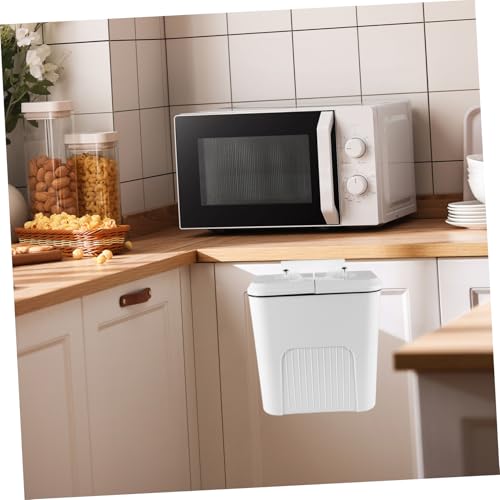 Bote de basura de cocina con doble compartimento y tapa abatible de 9L miniatura 7