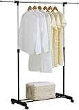 ARATERVIO Kleiderständer Verstellbar mit Rollen – Rollgarderobe ausziehbar, Kleiderstange mit...