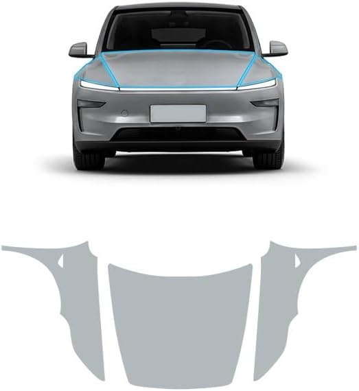 for 2025 2026 Model Y Juniper Precut Paint Protective Film 8.5 Mil TPU PPF Clear Car HD Scratch Exterior Accessories(Hood + Fender 3Pcs)