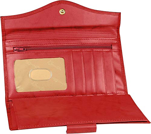 Image of Buxton Heiress Organizer Clutch, Red Rfid Protected, One Size, Clutch