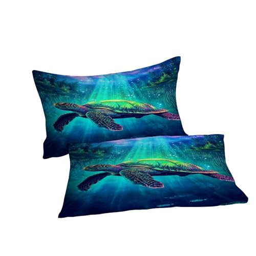 Tortue Housse de Couette Parure de Lit Microfibre Impression 3D