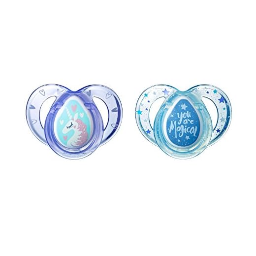 Tommee Tippee Every Day Pacifiers, Symmetrical Design, BPA-Free Silicone Binkies, 6-18m, 2-Count
