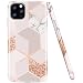 JAHOLAN iPhone 11 Pro Case Bling Glitter Sparkle Marble Design Clear Bumper TPU Soft Rubber Silicone Cover Phone Case for iPhone 11 Pro 5.8 inch 2019 - Rose Gold