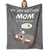Gifts for Mom on Mothers Day,Mother Gifts,Mom Birthday Gifts from Daughter,Mother Gift from Son,Soft Flannel Throw Blanket for Napping Travel,Mothers Day for Moms Blanket Grey 50'x60'