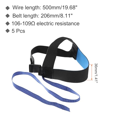 Image of MECCANIXITY 5pcs ESD Anti Static Foot Heel Straps Anti Static Wrist Strap Band Adjustable for Grounding Removing Static Black