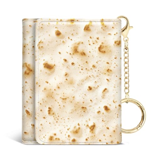 Image of Jogjam Funny Burrito Tortilla Small Girls Wallets, Rfid Blocking, Slim Thin Mini Trifold Woman Wallet, Travel PU Leather Card Holder, Compact Key Chain Cash Purse Taco Lover Gifts