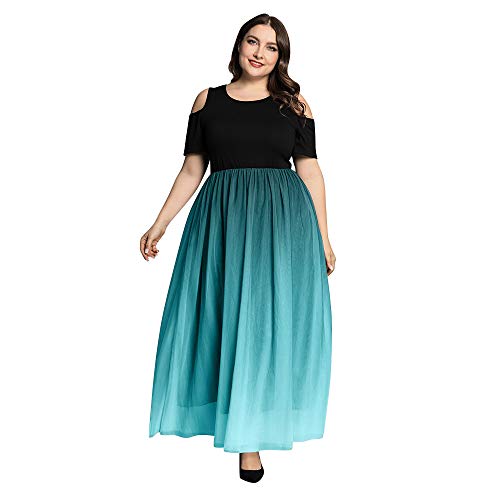 plus size cold shoulder gradient dress