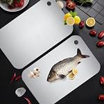 Titanium Chopping Board, Cutting Board for Kitchen/Double Sided Titanium Cutting Mat,Stainless Steel Food Grade Cutting Boards,Non Stick Chopping Board for Meats, Fruit and Vegetable (11.7 * 7.8in)