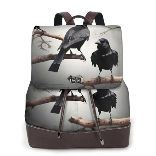 Sac à dos ordinateur portable cuir noir campus voyage et randonnée