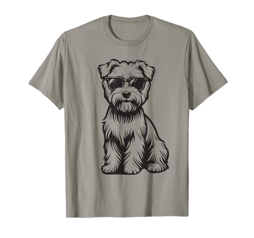 Funny Dandie Dinmont Terrier Dog with Sunglasses T-Shirt