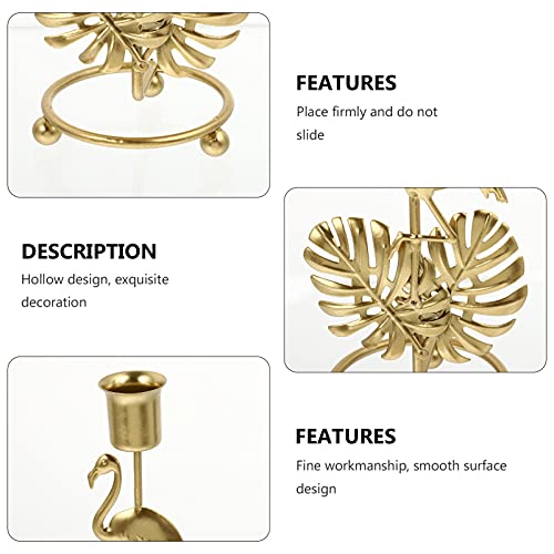 Cabilock Home Decor Home Decor 2Pcs Iron Novelty Iron Candlestick Vintage Iron Candlestick Dinner Candlestick Holder Candlesticks Flamingo Candle Vintage Decor Christmas Decor #TOP7