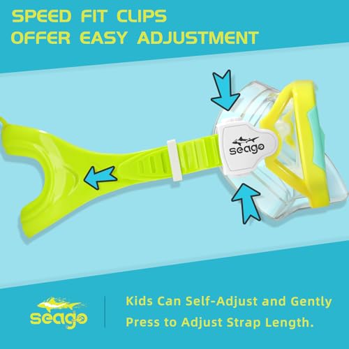Seago Kids Swim Goggles for Kids 6-14 8-12 8-14 4-7 3-5, Swimming Goggles for Girls Boys Toddlers Youth Anti-Fog 180° Clear Wide Vision No Leak Kids Underwater Pool Water Swim Glasses with Nose Cover — view 4