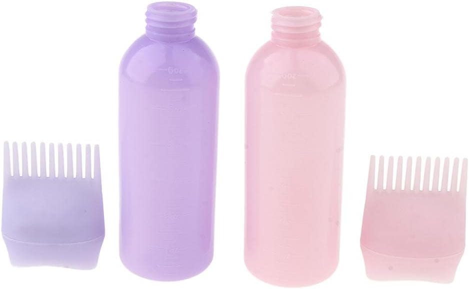2x Comb Hair Dye Bottle Applicator Salon Hair Color Dispenser Brush | Even Color Distribution, Mess-Free Hair Dyeing | Professional Salon or DIY Use