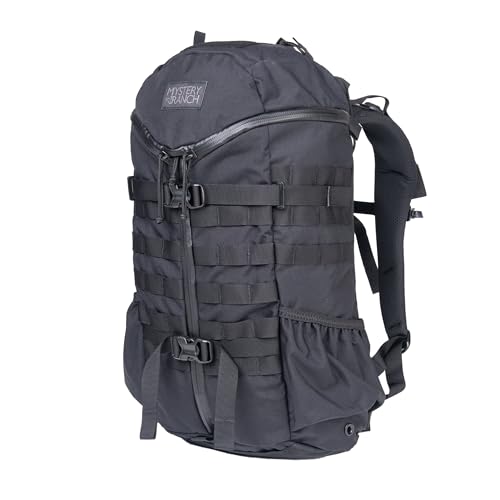 Mystery Ranch 2 Day Backpack – Modern Utility Bag with Exterior Webbing, Removable Waist Belt & Laptop Sleeve – Black, S/M