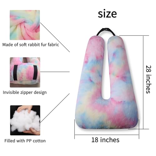 Image of FHSGGP Travel Pillow Car Pillow Kid Car Sleeping Colorful Pink