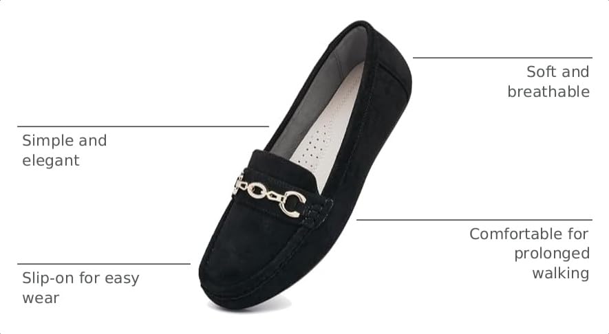 Image of Women's Business Loafers Work Casual Flats Shoes Lightweight Penny PU Leather Slip On Walking Shoes