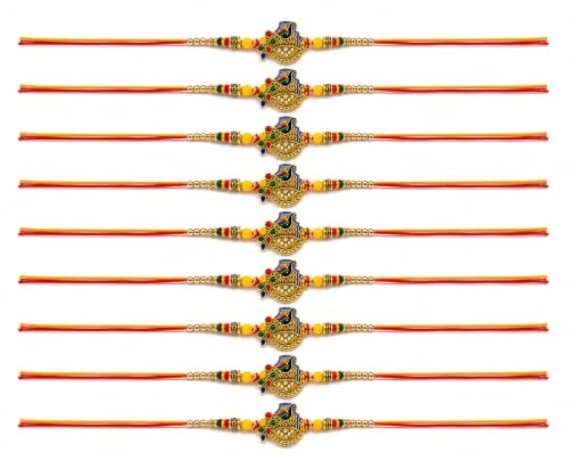 AD Stone Meenakari Rakhi for Brother, MultiColor