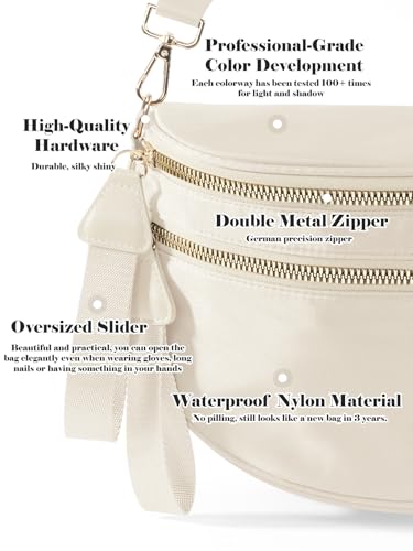 Pure Colour Spacious Bum Bag Beige