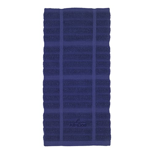 All-Clad Textiles 100-Percent Combed Terry Loop Cotton Kitchen Towel, Oversized, Highly Absorbent and Anti-Microbial, 17-inch by 30-inch, Solid, Colbalt Blue