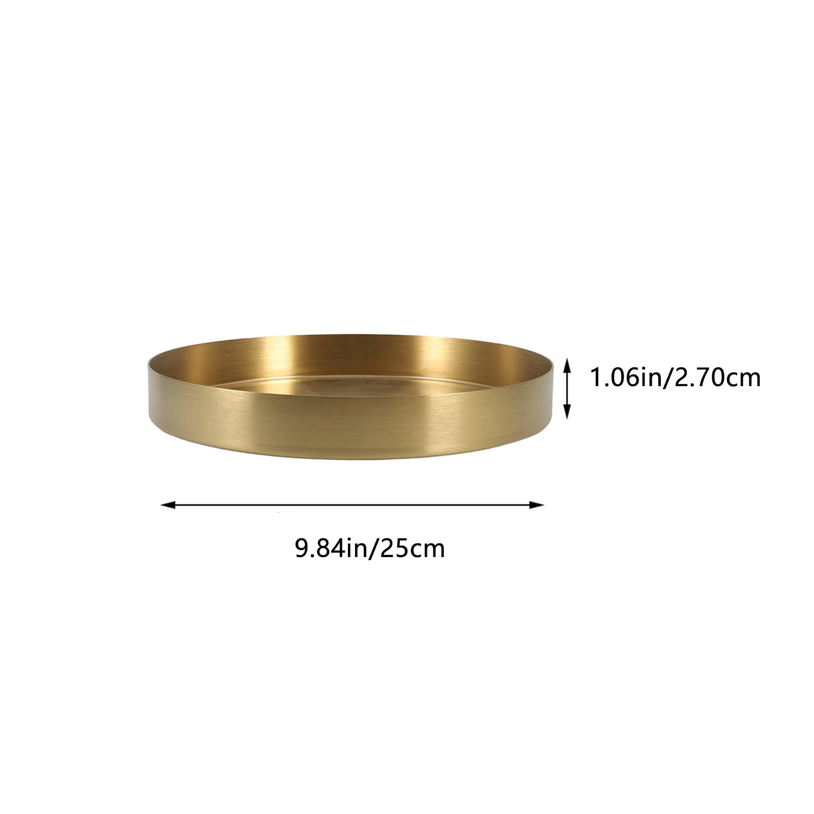 Bandeja redonda de metal para mesa de café, plato decorativo para servir, centro de mesa de granja, organizador de maquillaje, decoración de baño