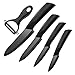 Price comparison product image Ankway Ceramic Knife Set Black [Upgraded Version], Kitchen Utility Knife Set with Protective Cover for Cooking Bread Meat Vegetable Fruit-Rustproof and Stain Resistant, Packed in Superior Box, 5-Piece