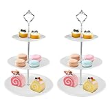 Größe je Platte: untere Platte: 25 cm, mittlere Platte: 20 cm, obere Platte: 15 cm. Aufgebaut beträgt die Höhe des Ständers: 37 cm, Höhe zwischen den Schichten: 11 cm