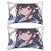 Produktbild Kissenbezug 40 x 80 cm Anime Kissen,Sofakissen Atmungsaktiv Kopfkissenbezug Dekorative Kissenbezüge (2er Set) Kissenhülle mit ReißVerschluss Deko Kissen für Couch Wohnzimmer Schlafzimmer Niedlich J498