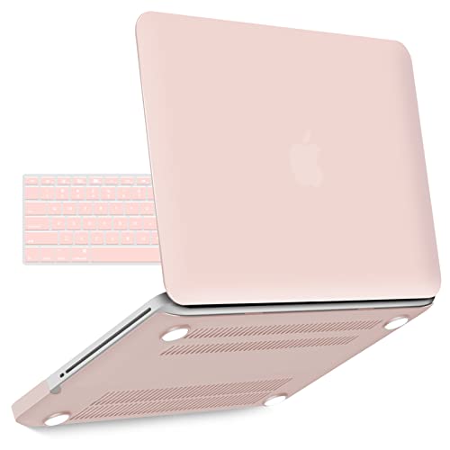 IBENZER Compatible with MacBook Pro 13 Inch case A1278 Release 2012-2008, Plastic Hard Shell Case with Keyboard Cover for Apple Old Version Mac Pro 13 with CD-ROM, Sakura Pink, P13SKPK+1