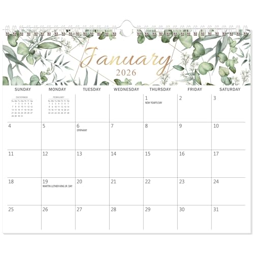 GuassLee Wall Calendar 2026, 18-Months Hanging Desk/Wall Calendar Runs From Jan. 2026 to Jun. 2027, 14
