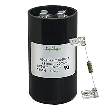 72-88 uF x 220 250 VAC - BMI/USA Start Capacitor # 092A072B250BD4A with Bleed Resistor