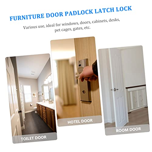 Image of DOITOOL 2pcs Stainless Steel Right Angle Cabinet Hasp Lock Durable Latch Lock for Doors Cabinets Sheds Easy Installation Compact Design